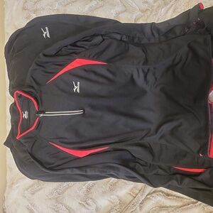 Mizuno XL Mens two piece tracksuit pants and quarter zip black pullover